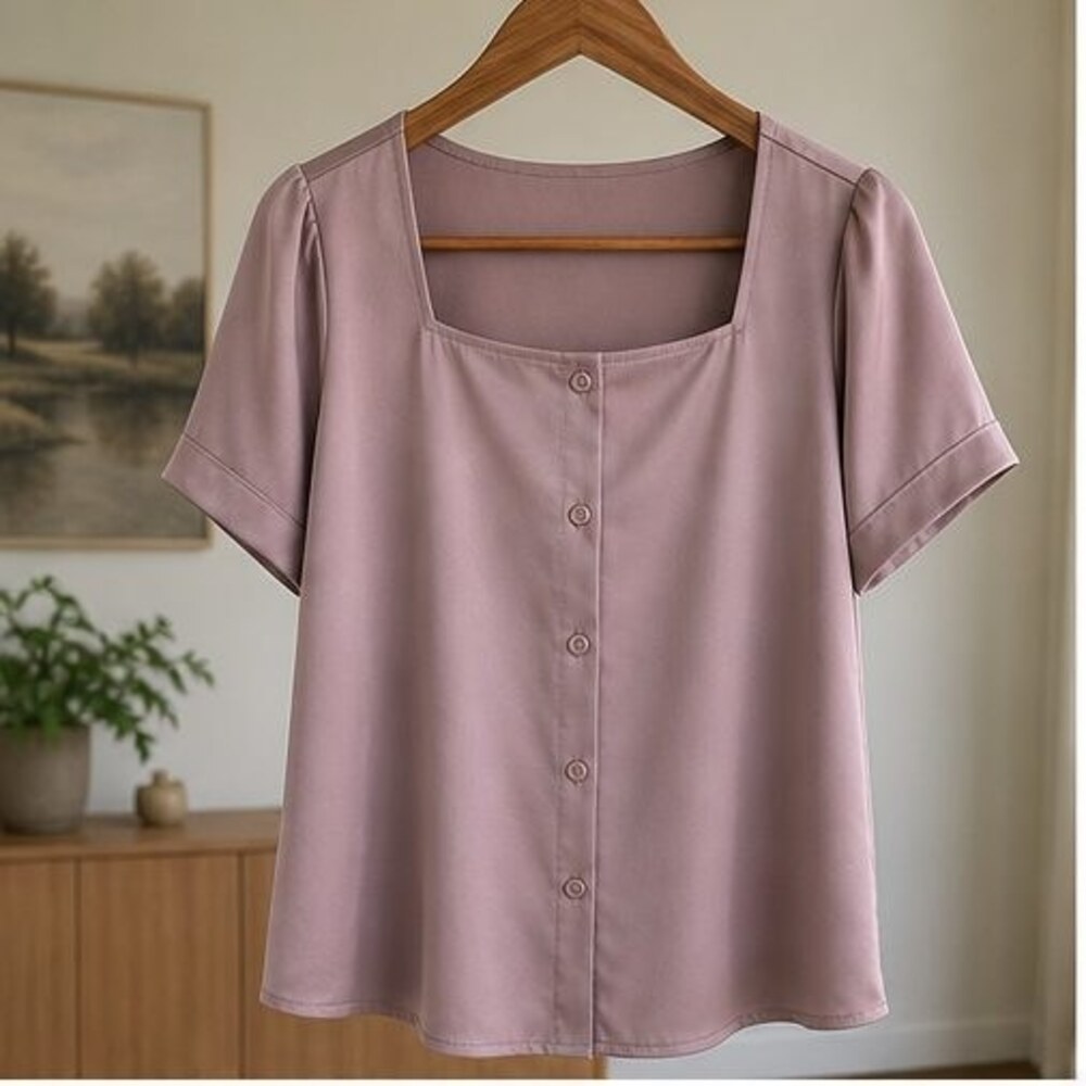 Mauve Pleated Blouse